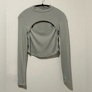 Cutout Long Sleeve Crop Top